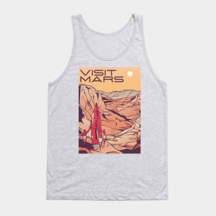 "Visit Mars" Mars Landscape Retro Travel Design Tank Top